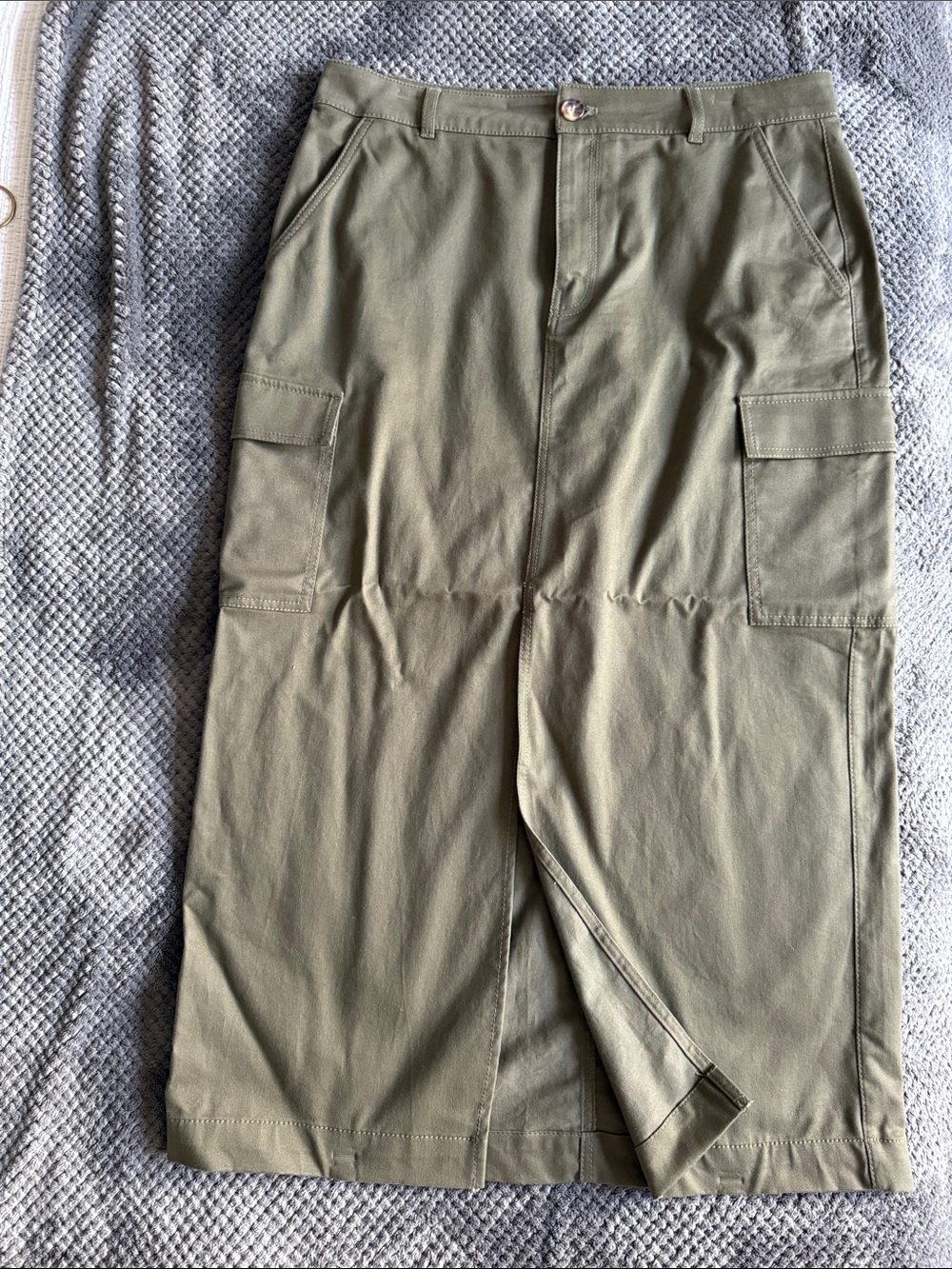 LOFT Olive Green Cargo Maxi Skirt